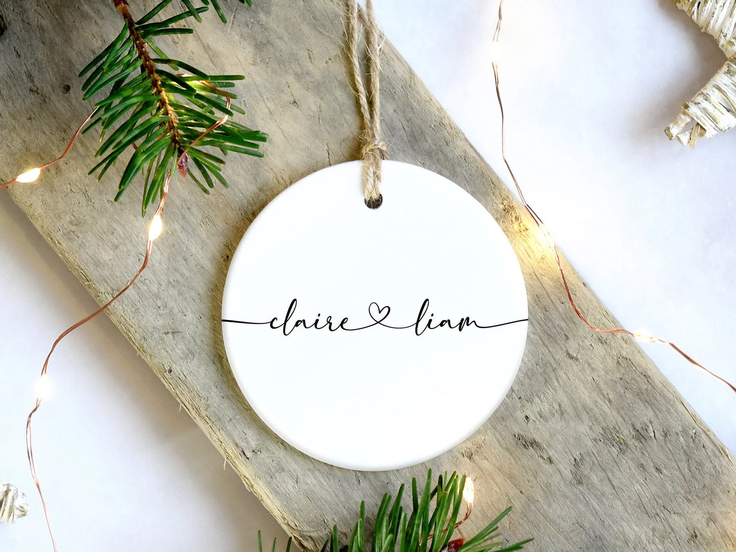 Simple Couple Names Ornament