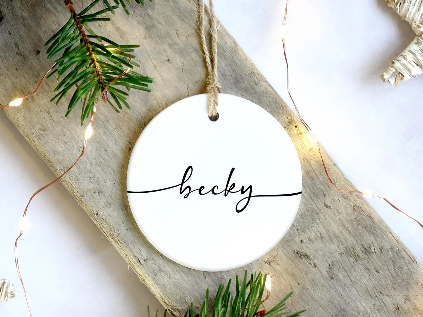 Simple Name Round Ornament
