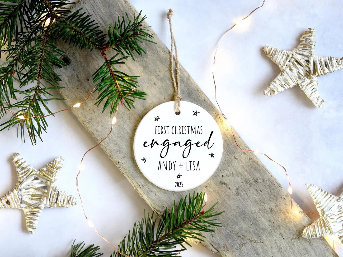 Stars First Christmas Engaged Ornament