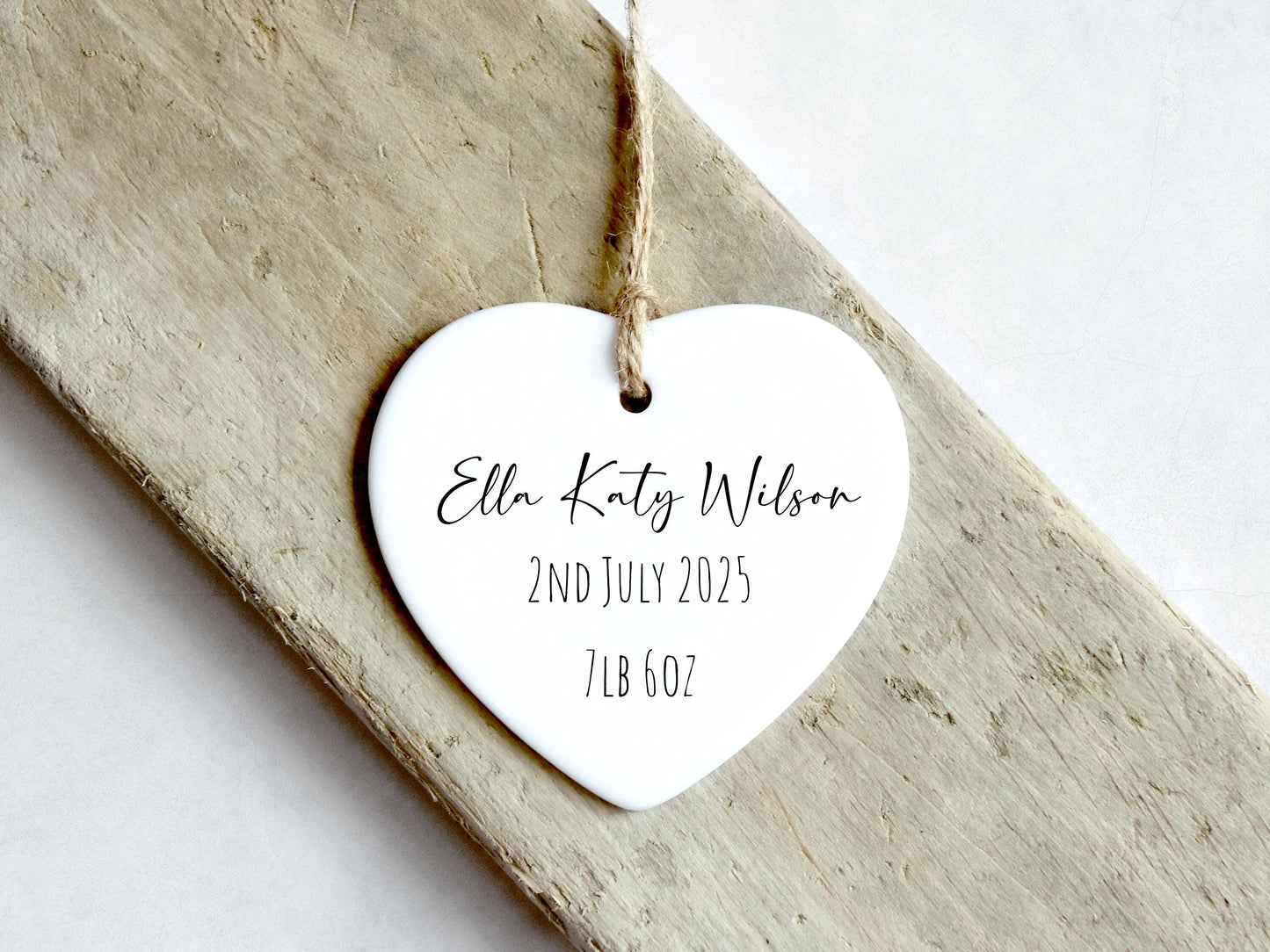 Baby Birth Stats Heart Ornament