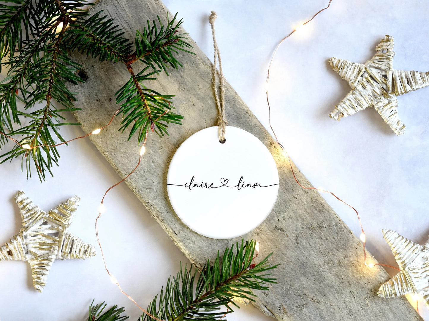 Simple Couple Names Ornament