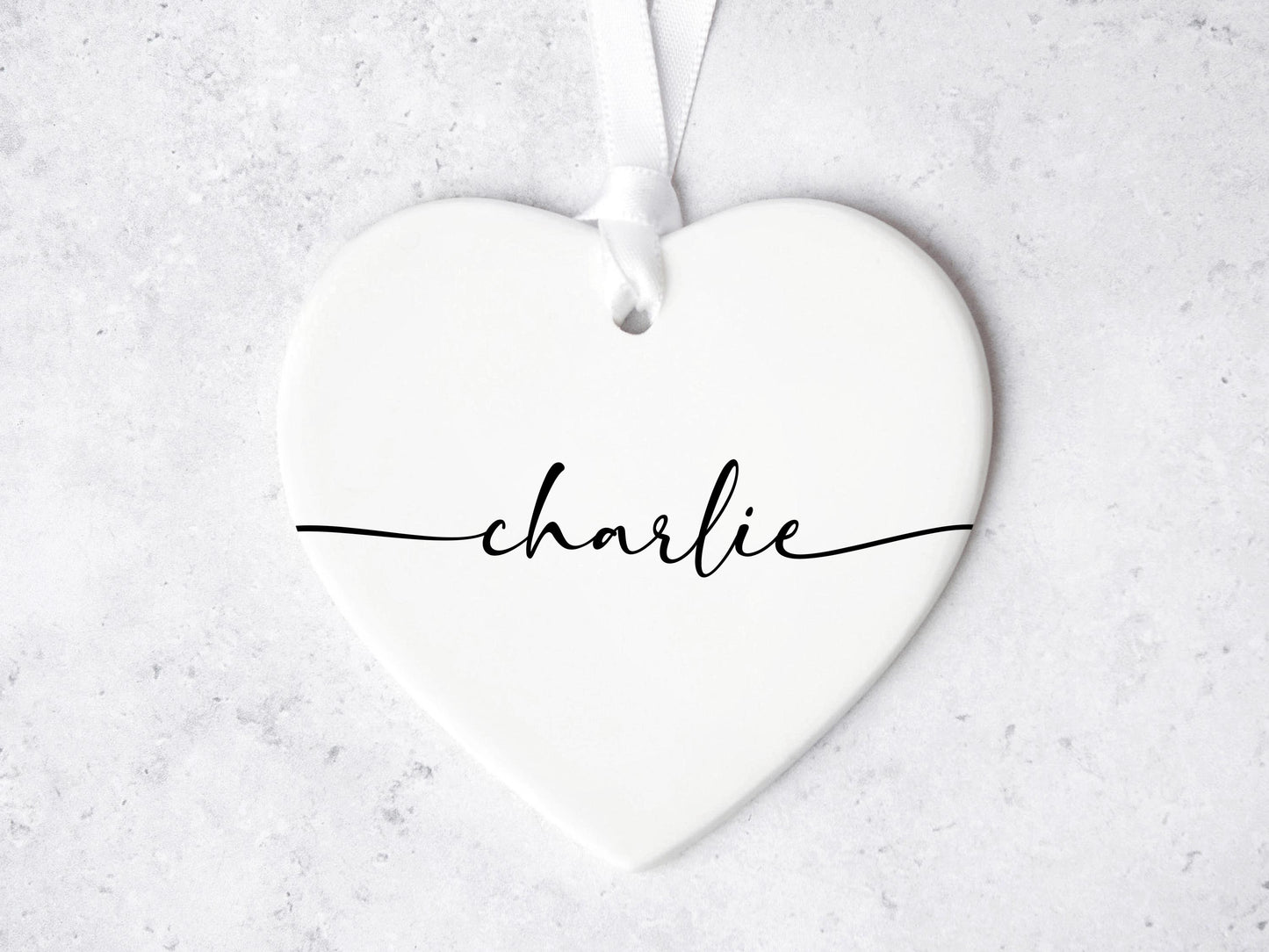 Simple Name Heart Ornament