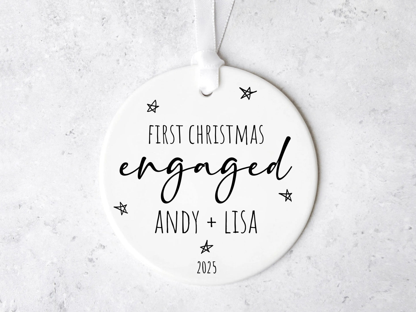 Stars First Christmas Engaged Ornament