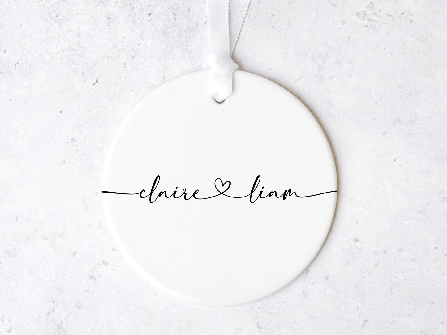 Simple Couple Names Ornament