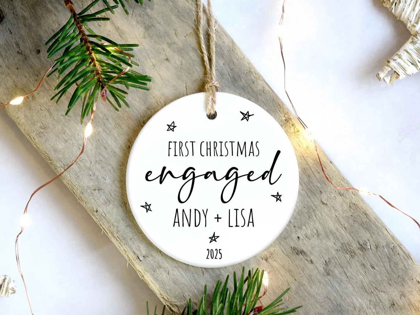 Stars First Christmas Engaged Ornament