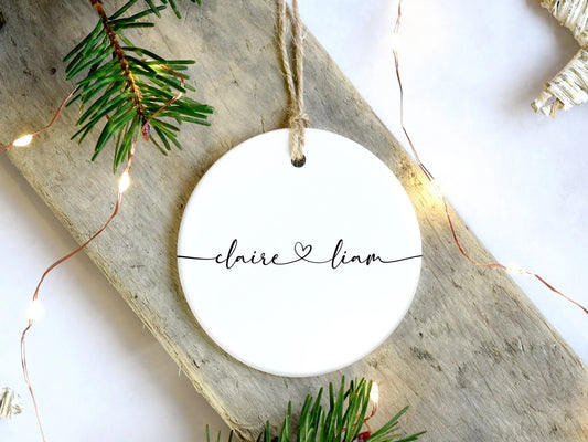 Simple Couple Names Ornament