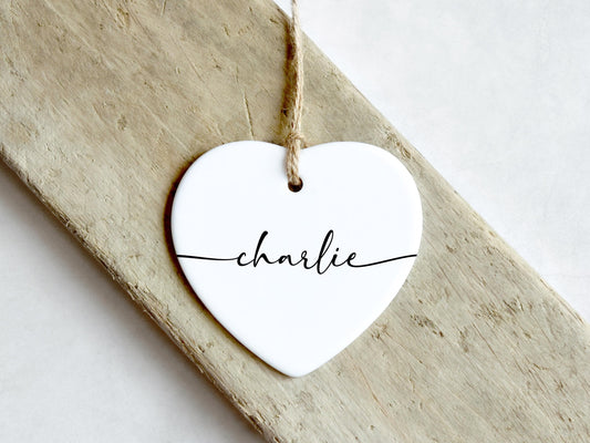 Simple Name Heart Ornament