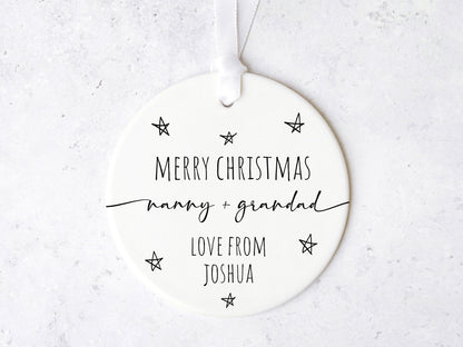 Grandparents Merry Christmas Ornament