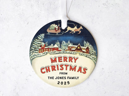 Retro Santa Family Ornament