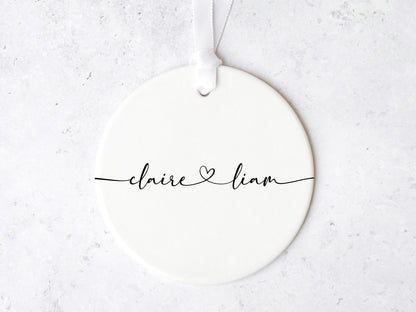 Simple Couple Names Ornament